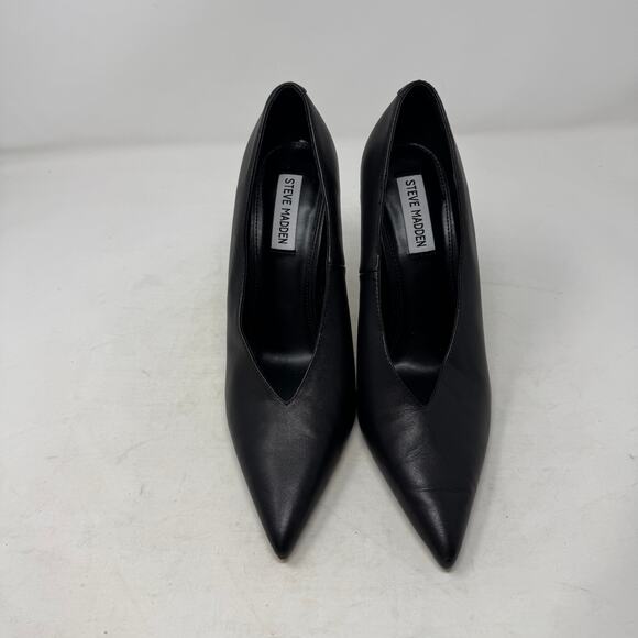 Steve Madden Black Pointed Toe High Heel Pumps Size 9 Stiletto Dress Party Shoes - Picture 2 of 11